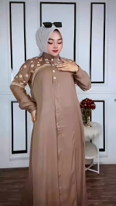 Inayah Dress Matt Rayon Twill Apk Bordir Size XL Dress Wanita Dewasa Terbaru 2025 Fashionable Murah