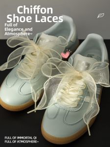 FENKAN | Ballet Style Lace Training Shoes with Snow Silk Shoelaces and Decorative Ribbons