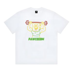 Hot Toys | Retro Cartoon Weightlifting SpongeBob Sport T shirt Men Women Tee Adults Children Boy Gril Top Kids Parent Child Cotton Tshirt