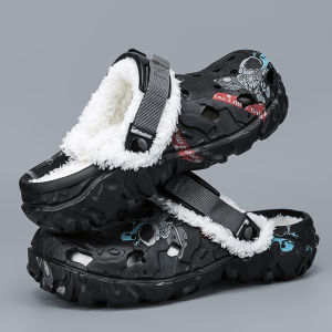 Mens Winter Warm Slippers Soft Indoor Women Slippers Summer Removable Sandals Men Non Slip Plush Fur Clogs Big Size Slippers 47