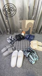 Sandal Slop Smile Pria Dewasa/Sendal Slop Rumah Polos dan Tie Dye/Slip On Eva Loreng Cowo Luar Rumah