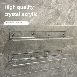 Acrylic Bathroom Storage Shelf No Drilling Creative Wall Mounted Toilet Organizing Rack Bathroom Layer Plate Organizer Rack
