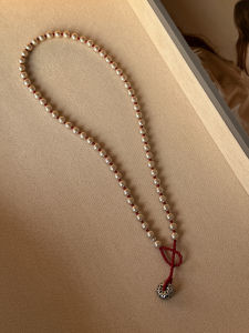 Red Champagne Gold Shiny Pearl Beaded Necklace Versatile Old Style Pendant Multi-Wear Clavicle Chain Fresh out Fashion Jewelry