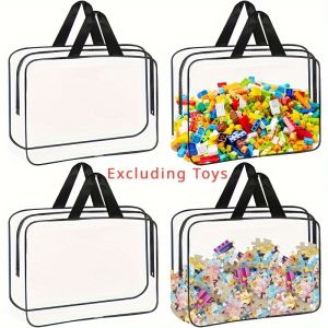 4pcs large toy storage bags multi-purpose zipper transparent PVC waterproof suitcase suitable for building blocks