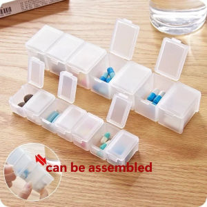 Travel Mini Pill Dispenser Portable Sealed Pill Medicine Box Weekly Tablet Holder Storage Organizer Assembleable Container Case