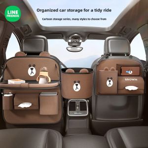 Brown Bear Car Seat Back Storage Bag Multi-Functional Vehicle Rear Storage Rack Car Using Small Table Board Anti-Pressure Hanging Style