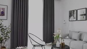 Blackout Curtain With 8 Rings For Living Room Bedroom Window Treatment Blinds 1pc