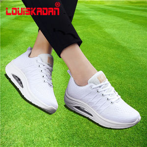 รองเท้าเต้นรำสีขาว Dream Team รองเท้าวิ่งลำลองสำหรับผู้หญิง รองเท้าเต้นรำสี่เหลี่ยม รองเท้ากีฬา รองเท้าสวมแบบสวมหัวกลม พื้นรองเท้าแบบบิดเบือน