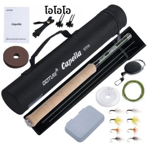 Goture Tenkara Fly Fishing Rod Combo 3.6M Ultralightคาร์บอนไฟเบอร์Rod Line Lure ClipperแบบพกพาTenkara RodชุดTackles