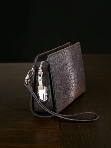 Luxury Pearl Fish Skin Handbag Mens Genuine Leather Large Capacity Password Lock Handheld Wallet High End Texture Durable