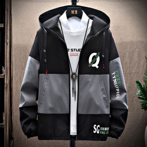 Spring Autumn Mens Hoodie Jacket Casual Thin Polyester Fabric Youth Fashion Workwear Korean Style Zipper Closure Breathable