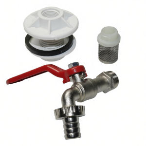 3Pc Kit Nickel plated Faucet Stainless Steel Filter Garden Irrigation 1/2 Flange Water Tank Through Plate Flange Tank Adapter