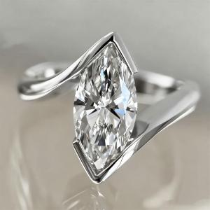 Huitan Marquise Shaped Women Ring Silver Color/Gold Color Inlaid Shiny CZ Fashion Wedding Party Accessories Versatile Jewelry