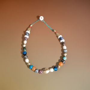 DaVee | Handmade beaded necklace Colorful natural stones necklace Imperial Stone Agate Pearl Resin Bohemian necklace