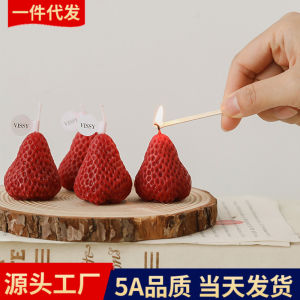 Strawberry Scented Soy Candle Wedding Favors Maid of Honor Handmade Gifts Home Decor Aromatic Candles Desktop Blocks