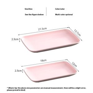 SINGLELDAY Thân thiện với môi rơm lúa mì đĩa hình chữ nhật lẩu Đĩa nướng