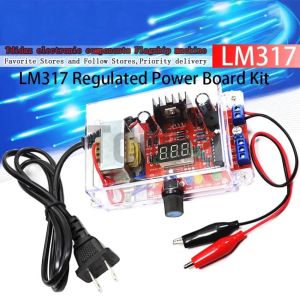 LM317 Adjustable Voltage Regulated Power Supply DIY Kit AC-DC Step-down Buck Converter Power Supply Module With Case