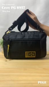 Tas Selempang PEGE Cezy Slingbag 2in1 BisaUntuk Slempang Dan Pouch Polos Hitam - PG 8957