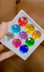 พลอยนพเก้า มณีนพเก้า พลอย 9 สี สำหรับใส่กระถางธูป หรือ ลงเสาเอก