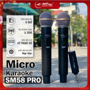 [Hàng mới về- mic pin sạc]Micro Không Dây MTMAX SM58 PRO Cao Cấp 2 Mic Chuyên Dùng Cho karaoke gia đình vui chơi hội họp tiện dụng khi di chuyển sẳn sàn giúp bạn chinh phục mọi bài hát giá tốt chất lượng cao