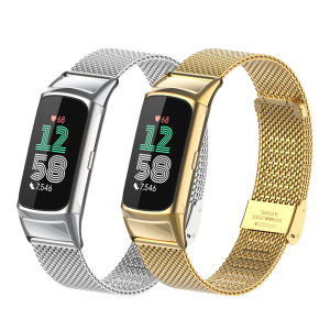 Suitable for Fitbit Charge 5/6 stainless steel mesh metal strap finely woven metal strap charge 5/6 replacement strap