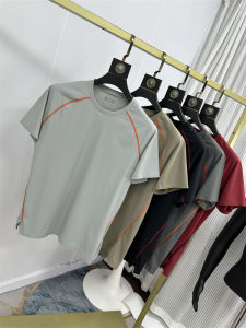 Color Block Design Quick Dry Breathable Mens Outdoor Leisure Short Sleeve T-Shirt Fashionable Urban Style Sport Top