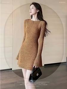 QFN | Đầm Caramel Độc Đáo Tay Bồng