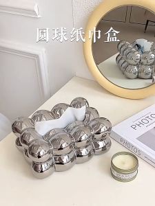 เครื่องเพื่อทำงานที่มีเซรามิกฟองสร้างสรรค์ให้ตกแต่งห้องนั่งเล่น กล่องทิชชู่เซรามิกระดับไฮเอนด์