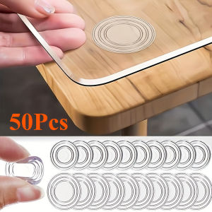 50Pcs 24MM Round Glass Table Top Bumpers Anti Slip Threaded Mat Anti Noisy Furniture Leg Pads