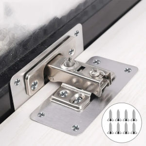 10pair Hinge Repair Plate Furniture Drawer Cabinet Repair Fixing Plate Kitchen Cupboard Door Hinge Mounting Kit Household Tool
