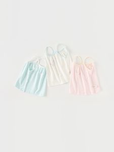 Dave Bella Kids Summer New Strap Vest Sleeveless T-shirt Girls Top round Neck Other Material 100% Gender Girls