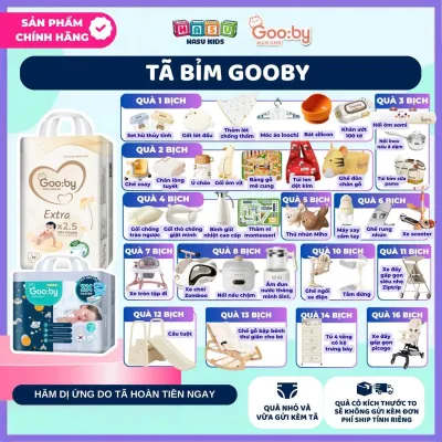 [QUÀ MỚI NHẤT] Tã Bỉm Gooby Hàn Quốc Cao Cấp size dán/quần NN66/S54/M50/L50/XL48/XXL44 cho bé từ 6kg-24kg