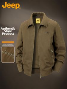 Jeep | Stand Collar Vintage Workwear Loose Casual Pure Cotton Jacket
