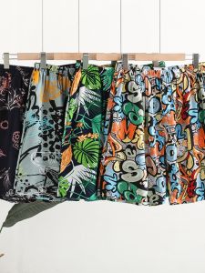 Mens Summer Cotton Silk Air Conditioned Shorts Beach Pants Casual Loose Breathable Thin Sleepwear Home Outdoor Wear