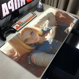 Bandai | Mouse Pad Large Dragon Ball Android 18 Gamer MousePad Anime Girl Desk Pad Office Gaming PC Accessories Anti-Slip Rubber Mousepad