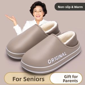 MONLEYTA | Elderly Cotton Slippers Anti-slip Waterproof Indoor Home Warm High Heel Mens Style Womens Style Fall Winter New Arrival