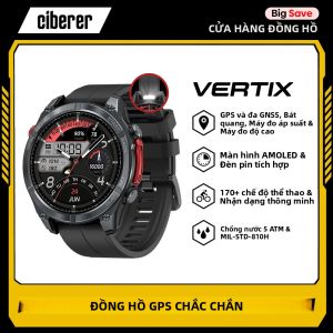 Đồng Hồ Thông Minh GPS Ciberer Vertix Stratos 4 Với Màn Hình AMOLED 1.43 Tích Hợp La Bàn & Đèn Pin 170+ Chế Độ Thể Thao Khả Năng Chống Nước 5 ATM