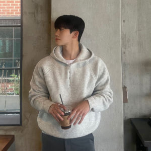 DAVID&ME | Semi-zip Hooded Thick Sweater