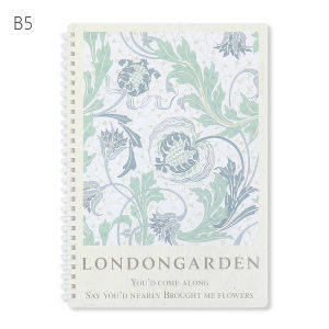 London Garden Soft Wirebound Notebook PP Side Flip Line Paper High Aesthetic Value Comfortable to Hold Student Homework Notebook