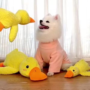 Plush Dog Toy Pet Chewing Toys Durable Biting Chewing Duck Sound-Emitting Pet Interactive Toys