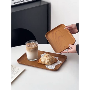 Khay nhựa vân gỗ decor quán cafe nhà hàng khay nhựa vân gỗ đựng đồ ăn trang trí chụp ảnh - CA666