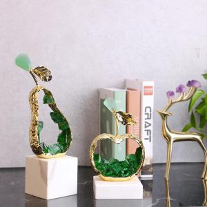 American Luxurious Green Crystal Apple & Pear Ornament