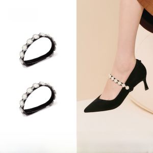 7or9 Retro Beaded Decorative Strap Detachable Anti-Fall Heel Shoe Accessories round Beads Easy to Wear And Remove