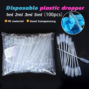 MaxPlus 100Pcs 1ml/2ml/3ml/5ml Disposable Plastic Dropper Transfer Pipette Dropper