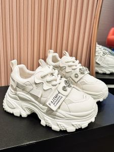 LANKAMO | Womens Thick Sole Dad Shoes Summer New Style Versatile Mesh Breathable Sports Sneakers Lightweight Casual White Sneakers