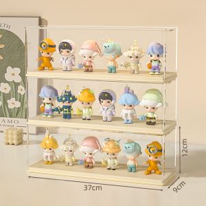Acrylic Storage Rack Transparent Display Stand Toy Figure Organizer Bubble Mat Dustproof Cabinet Home Organization Utility