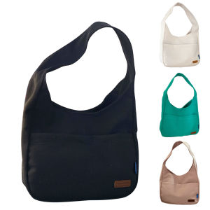 Korea Style Women Tote Bag Ladies Hand Bag Beg Tote Perempuan Beg Tangan Wanita - Simple, Casual, Wear Resistant - Polyester Material - Black/Khaki/Beige/Cyan - Approx 32*11*25cm - Lightweight and Convenient to Carry