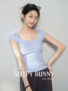 French V-Neck Fitted Short Sleeve T-Shirt Breathable Slim Fit Womens Top