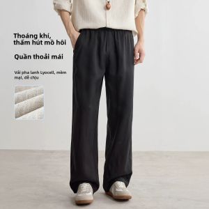 Quần Tây Mỏng Đứng Form Retro Phong Cách Mùa Hè