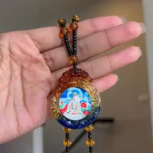 สร้อยพระโพธิสัตว์ เจ้าแม่กวนอิม ขนาด 3.5*4 cm ยาว 12.5 นิ้ว สร้อย เจ้าแม่กวนอิม กวนอิม